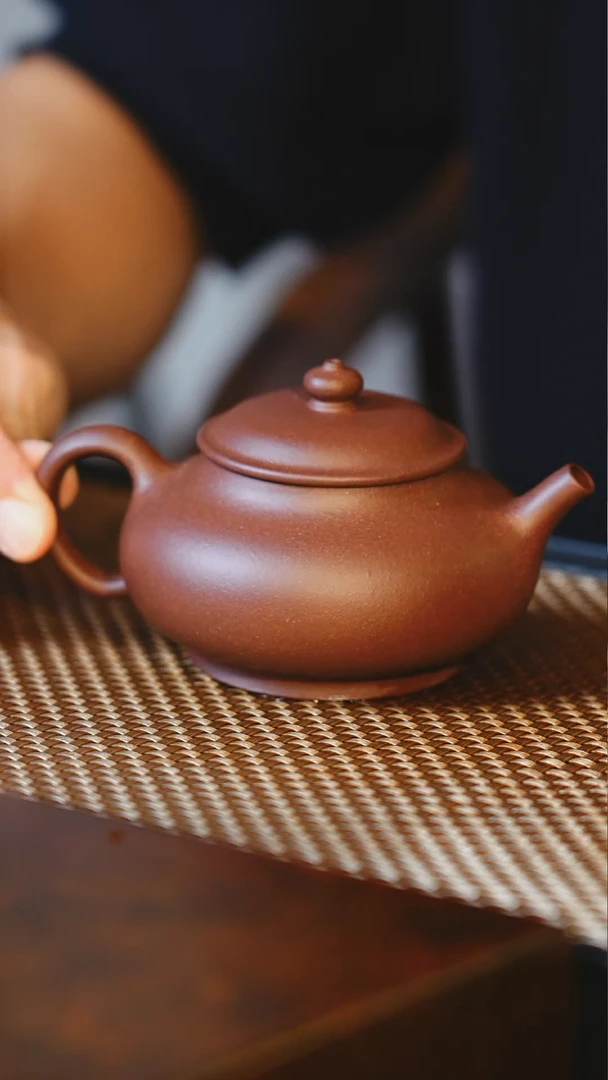 茶壶紫砂矮潘 壶脉雅集 精工精料专款 180cc 紫泥 宜兴原矿