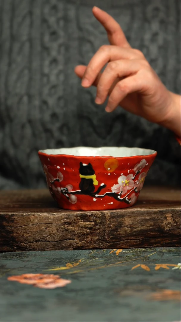 【闪购商品】杯釉下彩手工手绘同款陶器