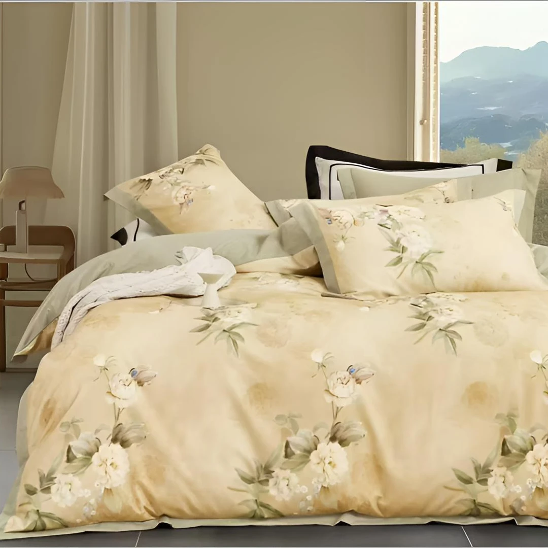 B6194   全棉生态磨毛床单一朵羌简约轻奢床单245*250温柔时尚