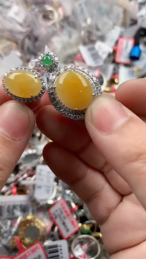 银S925镶嵌戒指翡翠777    9