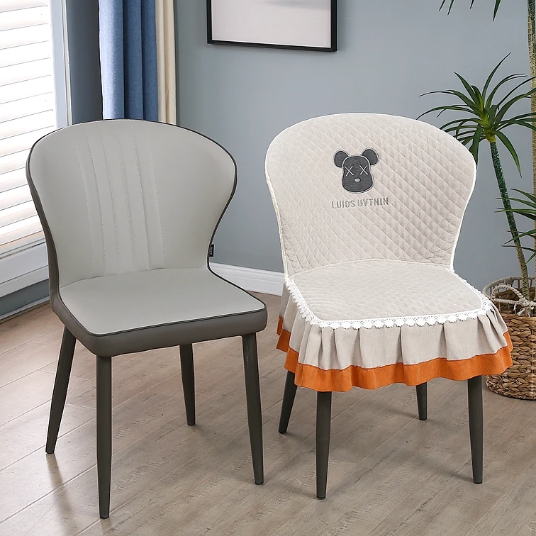 镂空椅子套新款弧形罩全包防滑椅套靠背一体餐椅套家用四季凳子套