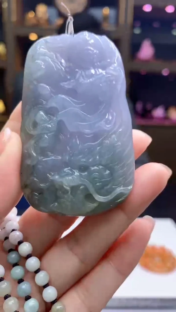 未镶嵌定制翡翠8002jj-毛货挂件(赠珠链)5