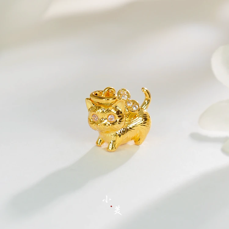 18K金蝴蝶猫猫吊坠G81208