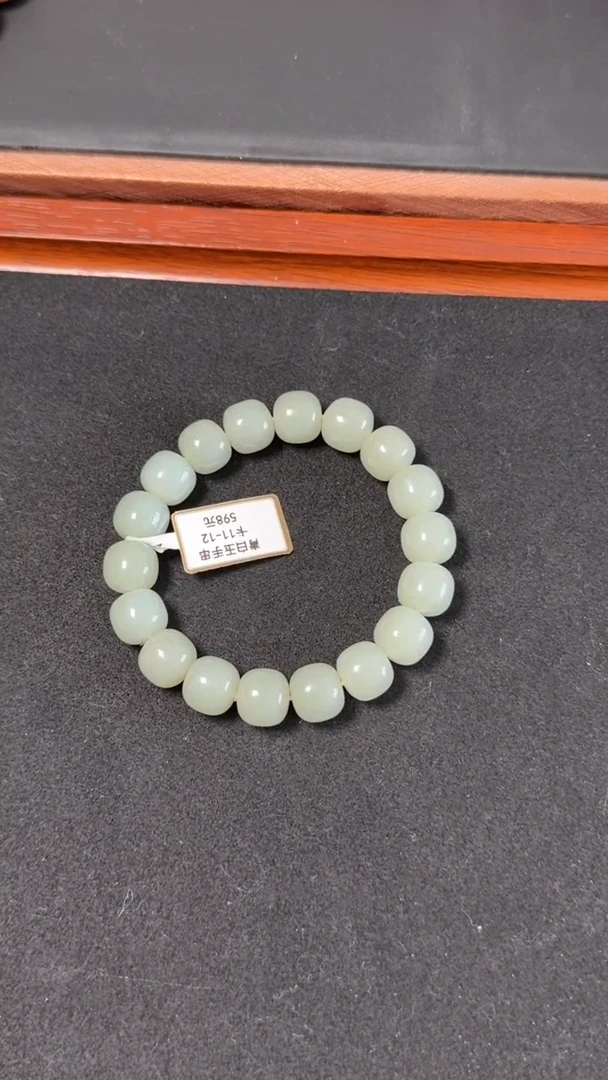 手串未镶嵌和田玉高清白玉手串（产地直发）
