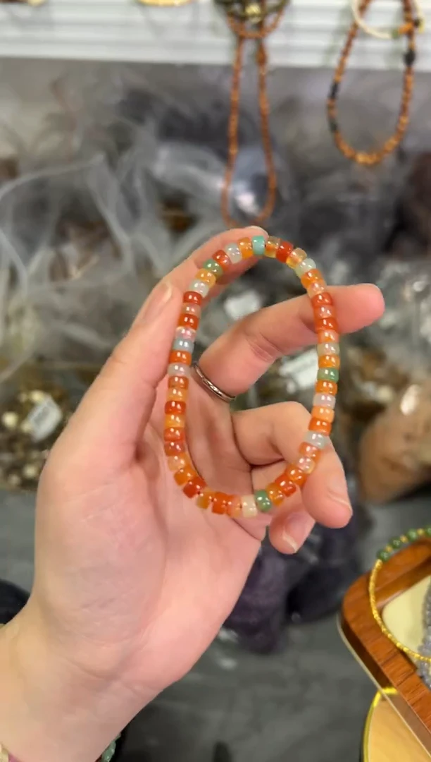 【闪购商品】玛瑙/玉髓手链未镶嵌多宝彩色玛瑙精工手链[3676]