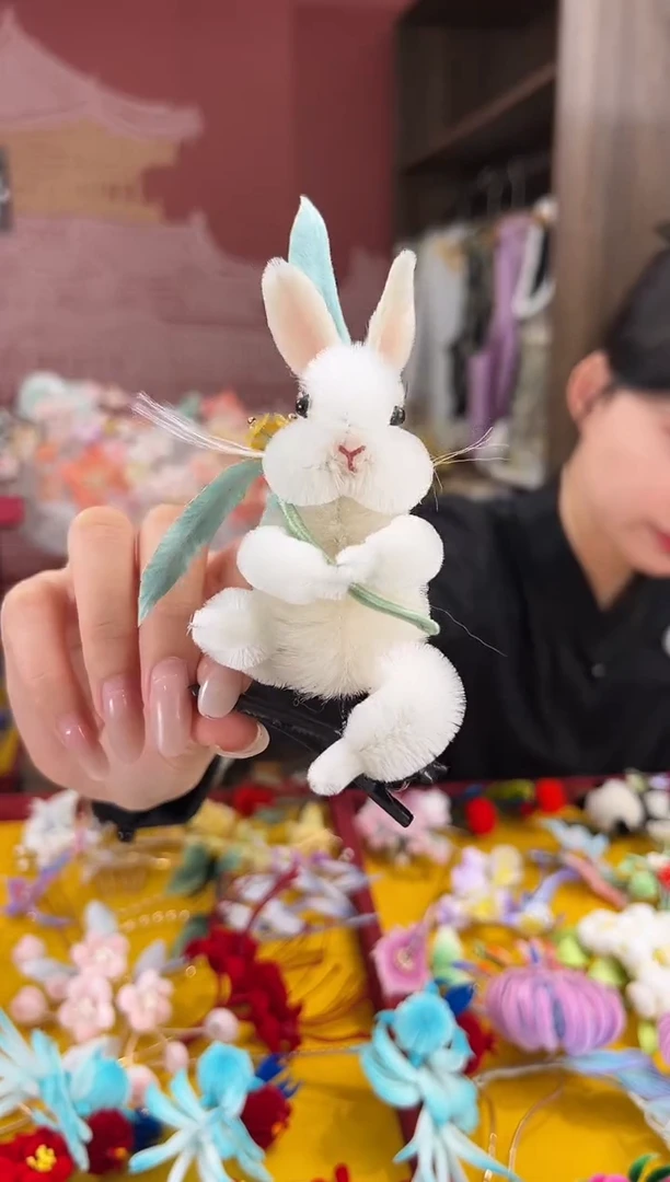 【闪购商品】刺绣非遗绒花（发饰）