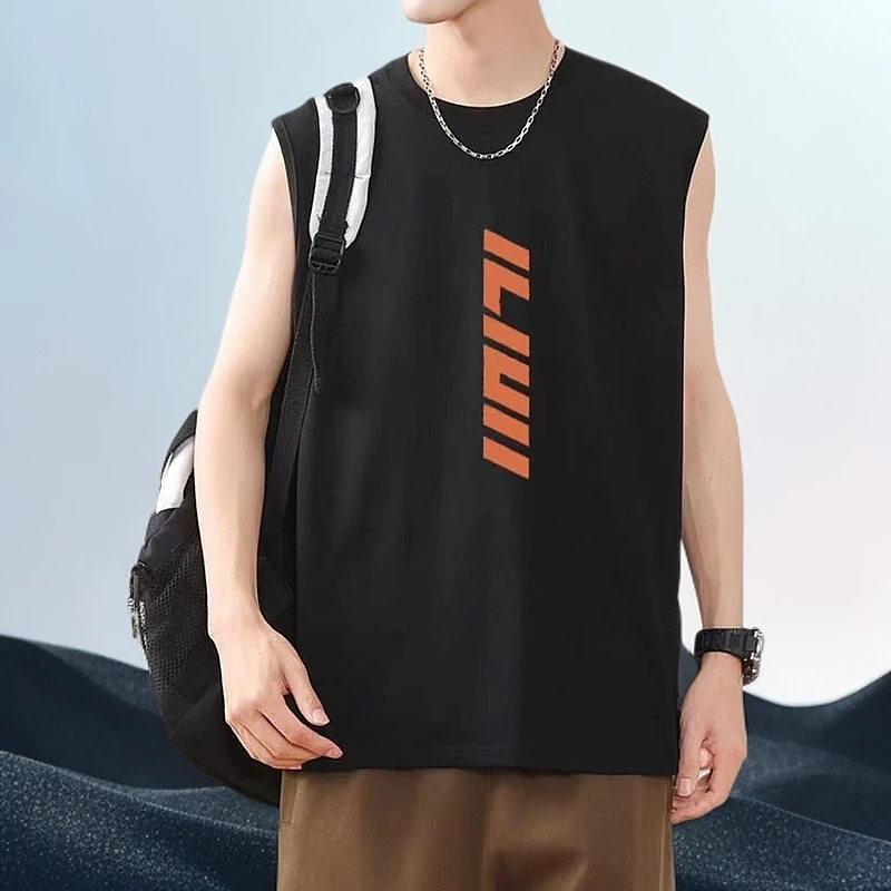 夏季男女运动款背心跑步健身训练纯棉宽松透气吸湿排汗无袖上衣服