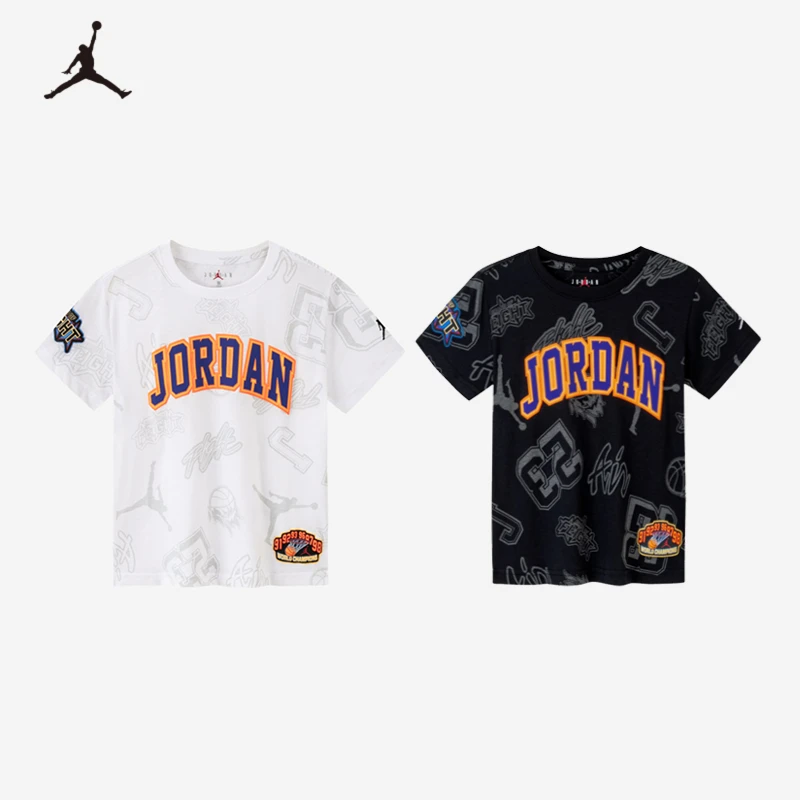 AIR JORDAN夏季篮球运动男童短袖印花时尚儿童T恤C646