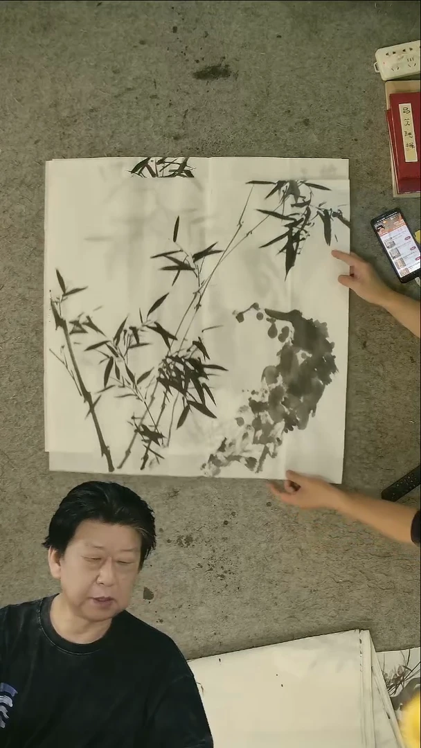 国画四尺斗方  墨竹   69*69cm