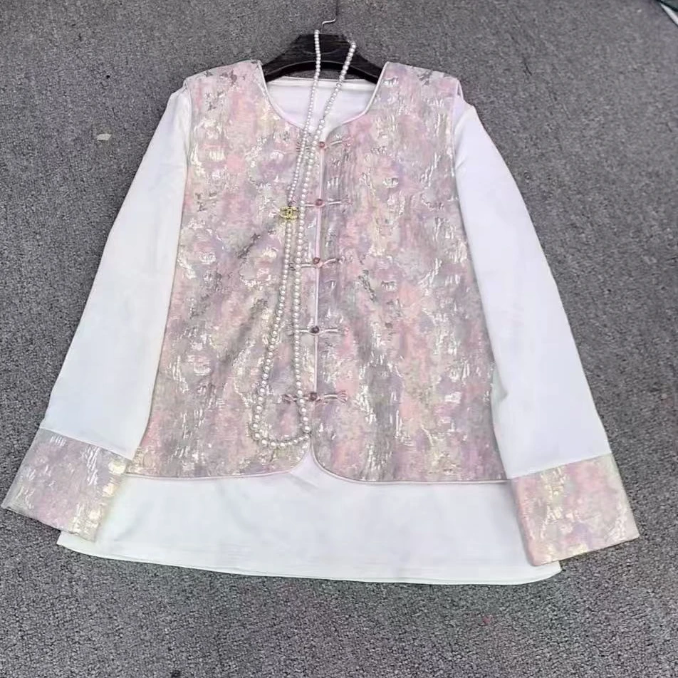 时尚套装唐装衫中国风提花服新中式套装民族风花春季复古