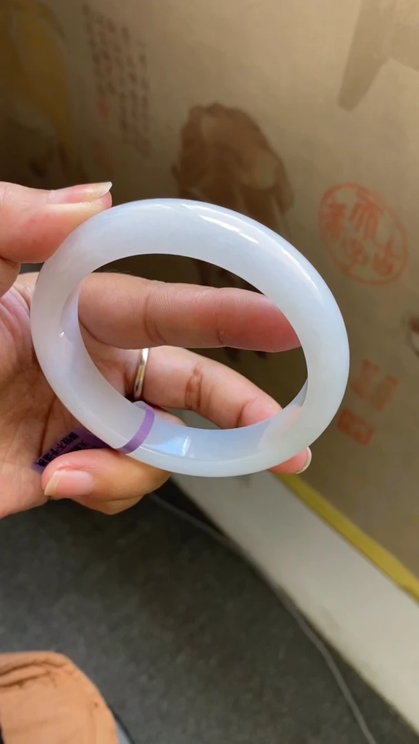 未镶嵌手镯翡翠（果冻胶白月光）20号