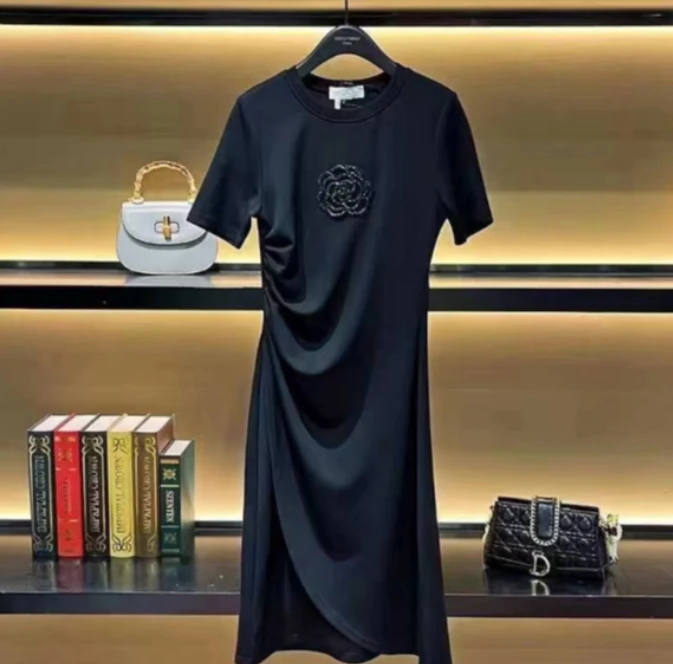 2025春夏新款宽松连衣裙碎花气质休闲夏季收腰-7909