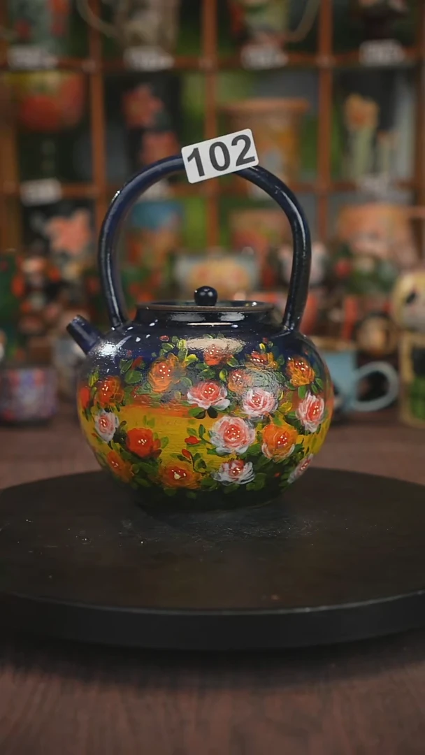 紫砂油画手绘釉下彩102