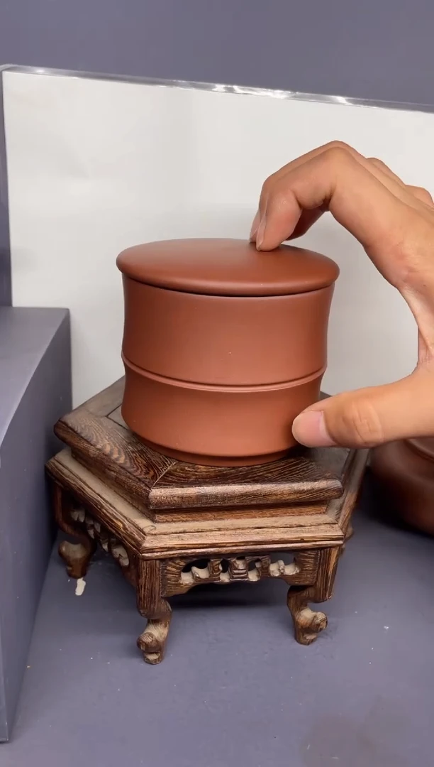 茶壶紫砂底槽清  竹节茶叶罐