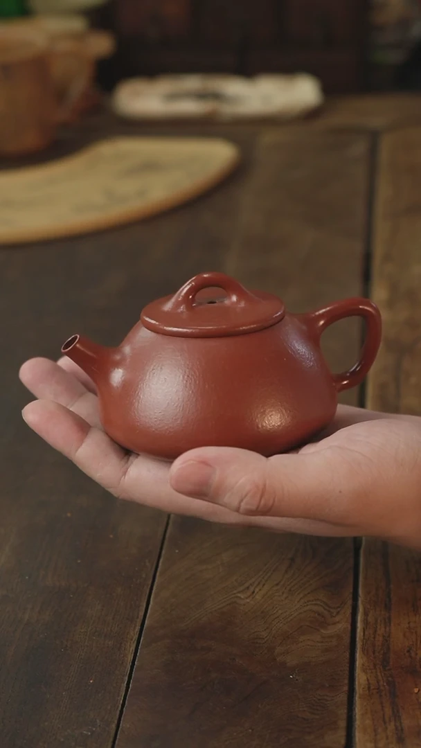 茶杯紫砂朱泥石瓢