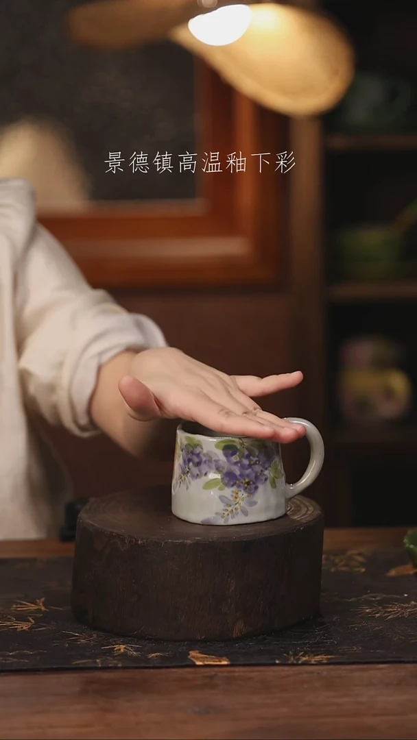 陶瓷景德镇高温釉下手绘陶瓷@L080@