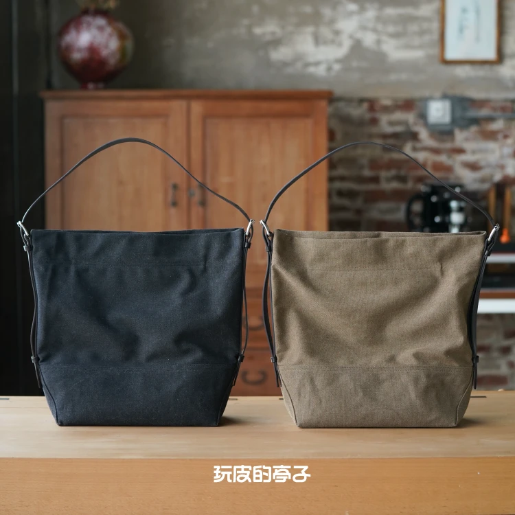 玩皮的亭子 帆布水桶包