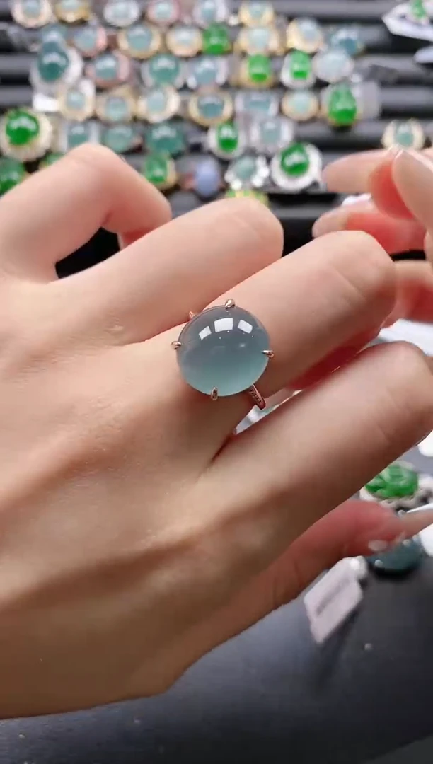 【闪购商品】翡翠戒指银S925镶嵌5151