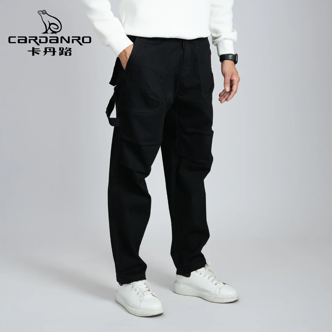 Cardanro/卡丹路新款纯棉工装裤柔软亲肤多口袋长裤男士直筒裤