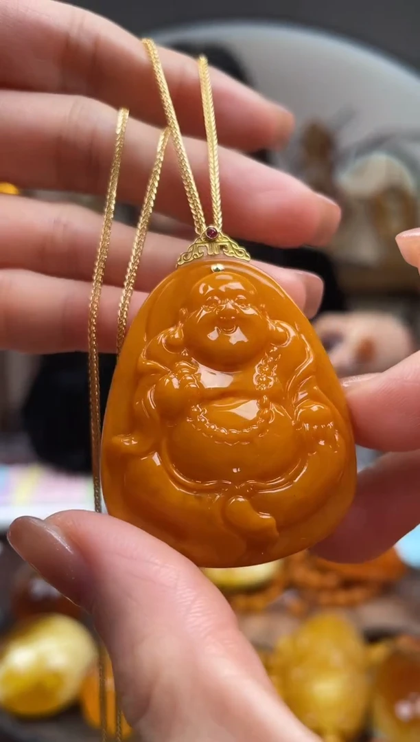 【闪购商品】琥珀裸石18K金镶嵌首饰 假1赔4 （多样性发货1件