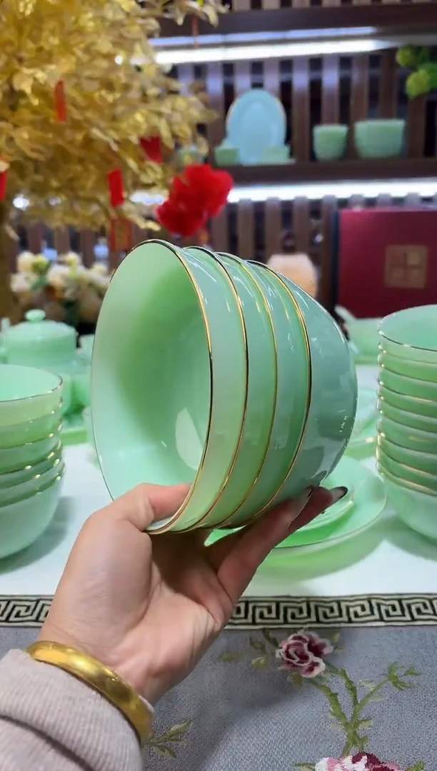 玉瓷5.5英寸饭碗4只餐具