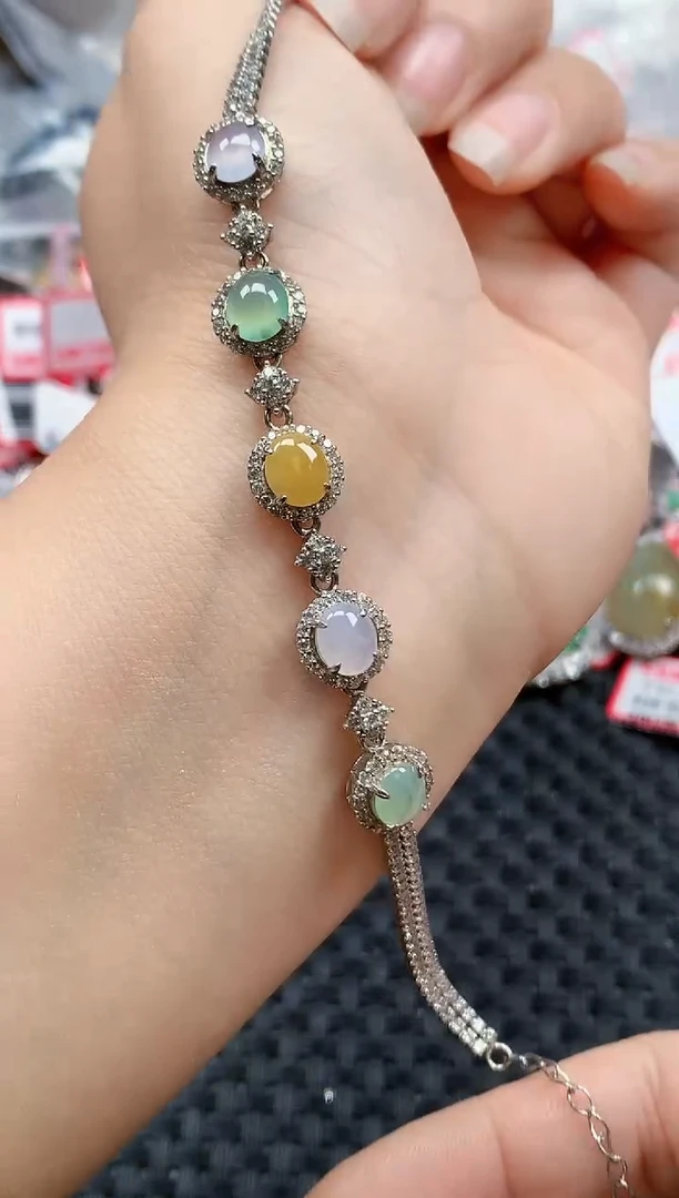 银S925镶嵌戒指翡翠天然A货缅甸翡翠