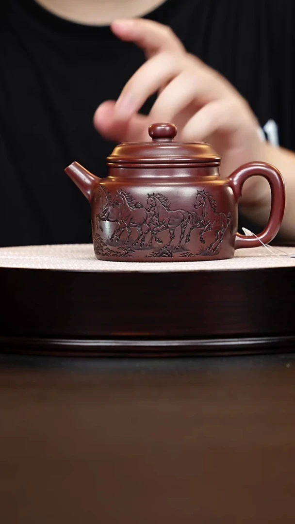 茶壶紫砂宜兴紫砂 德钟 龙山古乌泥 吴国政 280cc7
