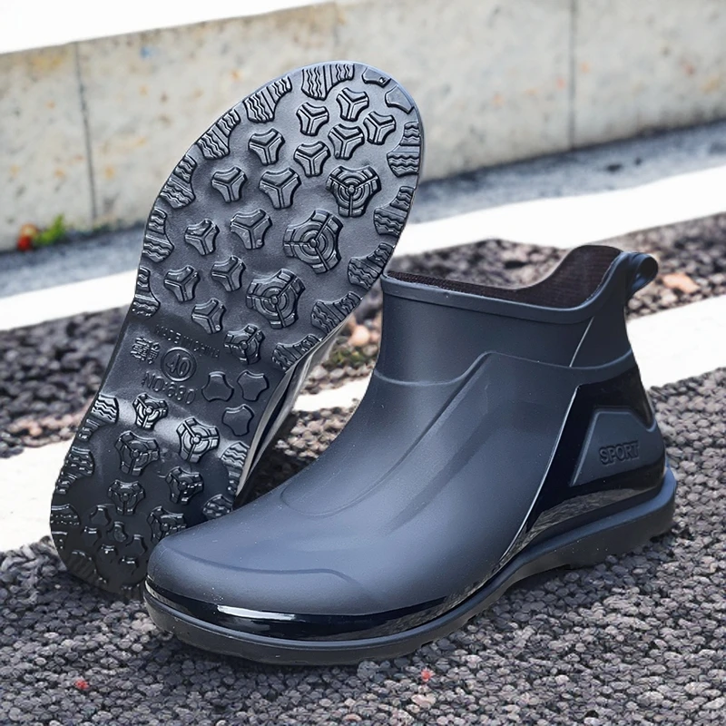 男士男款防水防滑防臭厨房钓鱼水鞋雨鞋厨师鞋水鞋男款防水鞋雨靴