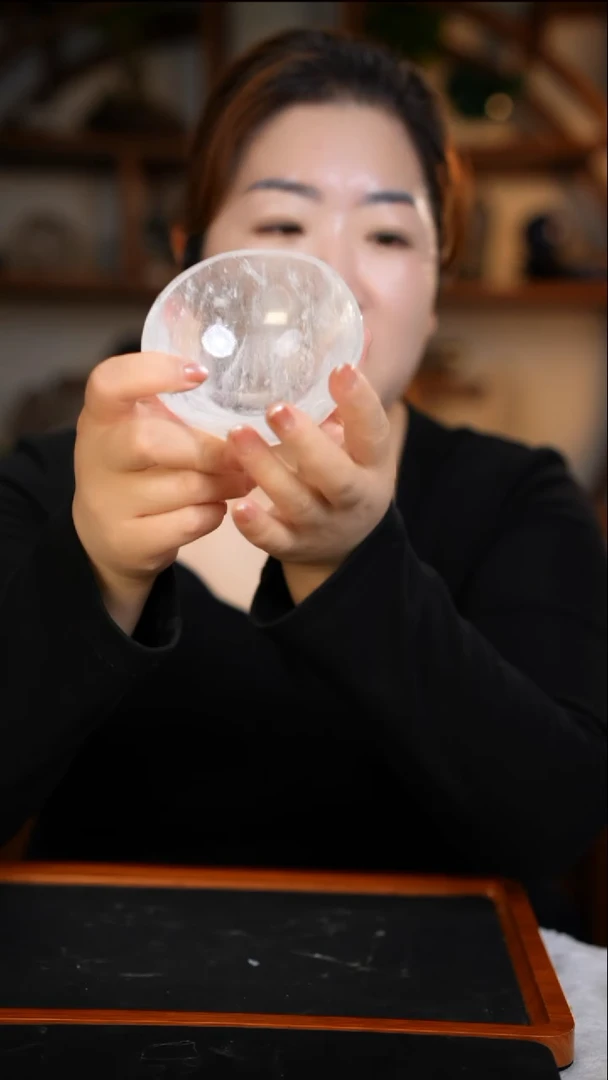 未镶嵌珠宝半成品水晶白水晶碗D635