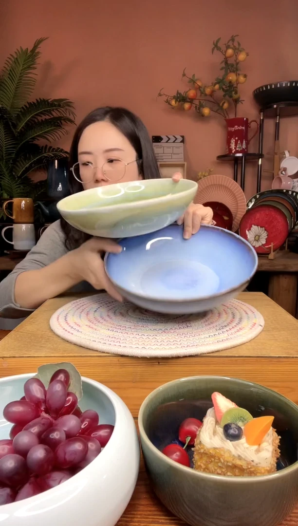 陶瓷8.5英寸大菜碗 2件 微瑕疵