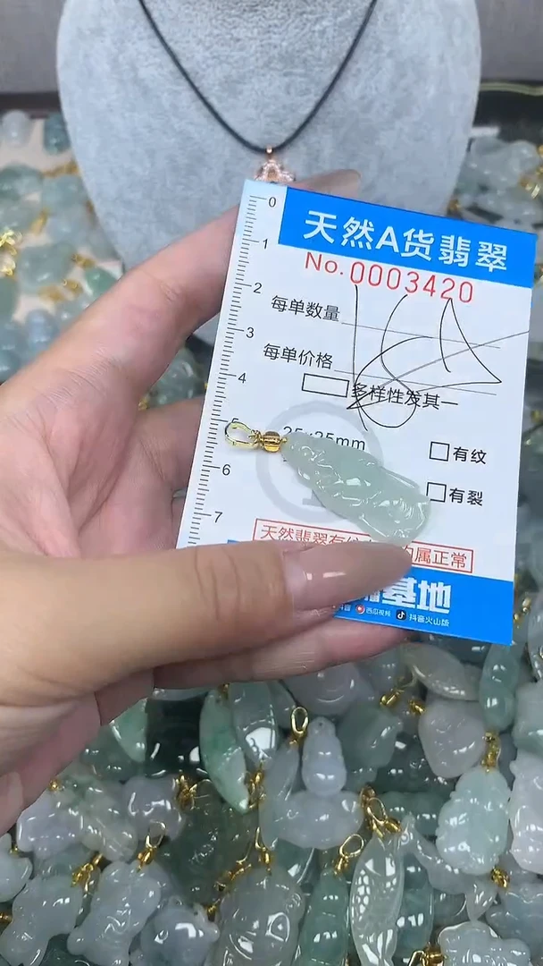 翡翠未镶嵌颈饰净货挂件-3420