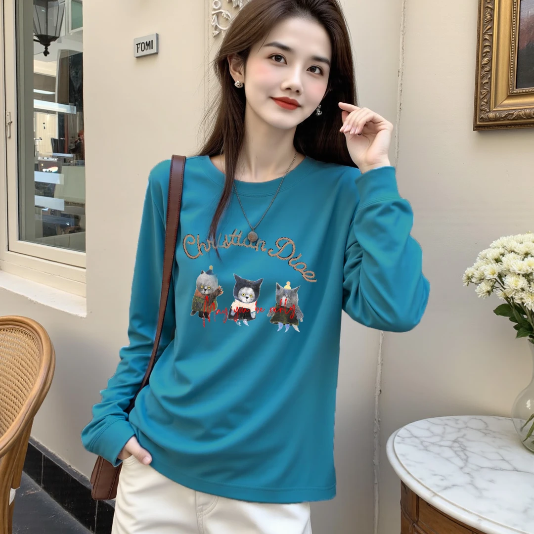 【跳舞小猫】正肩卫衣绒衫打底单穿卫衣宽松长袖时尚