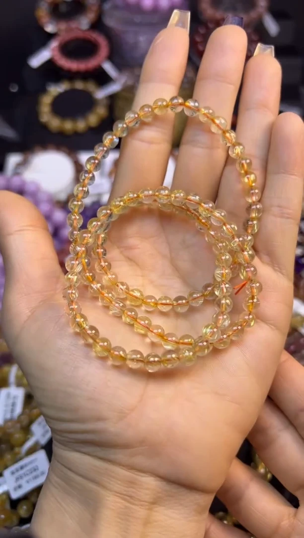 未镶嵌手串水晶金发晶三圈5.8mm
