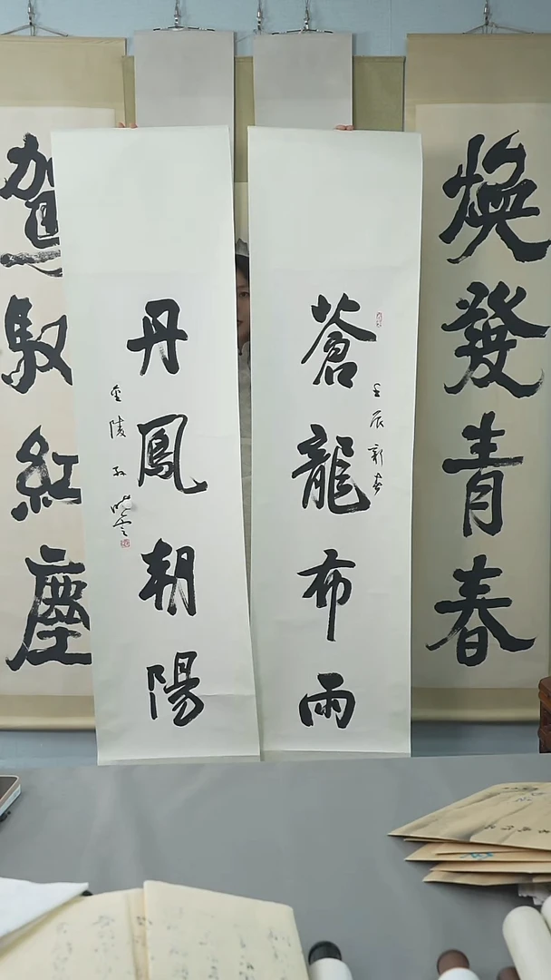 书法众*相孙老师书法对联作品