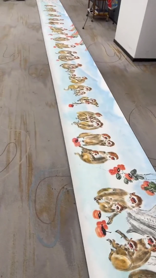 国画8.15-臻选-郑志宗-长卷-百猴图