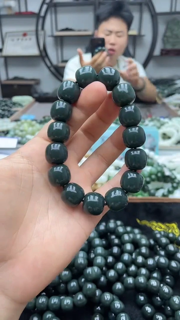 手串未镶嵌和田玉纯天然新疆且末青玉蓝调16老型