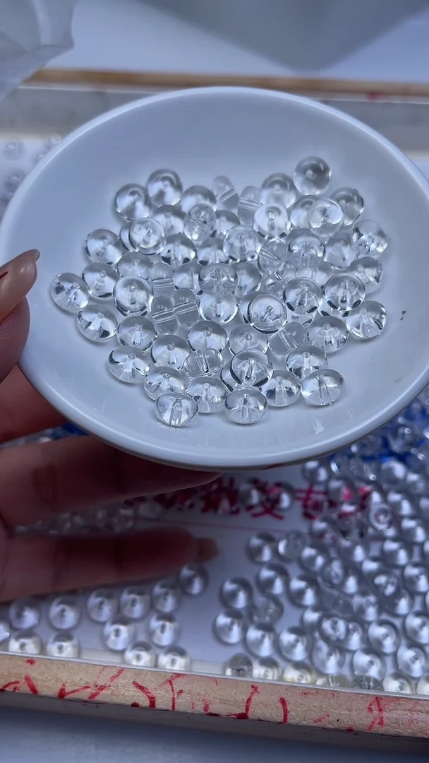 未镶嵌珠宝半成品水晶D648 白水晶算盘5*8mm20个9.9元