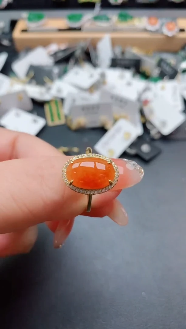 银S925镶嵌戒指翡翠1