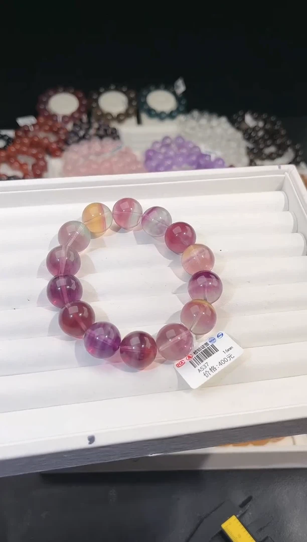 【闪购商品】萤石手链未镶嵌多样性发一彩萤石16mm