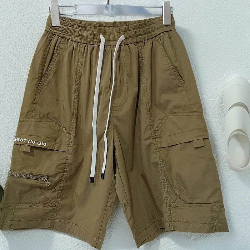 【28350-卡其】青少年棉布工装五分裤