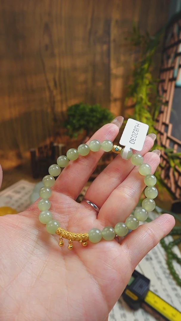 【闪购商品】和田玉手串未镶嵌HJ82030青海晴水卡8mm