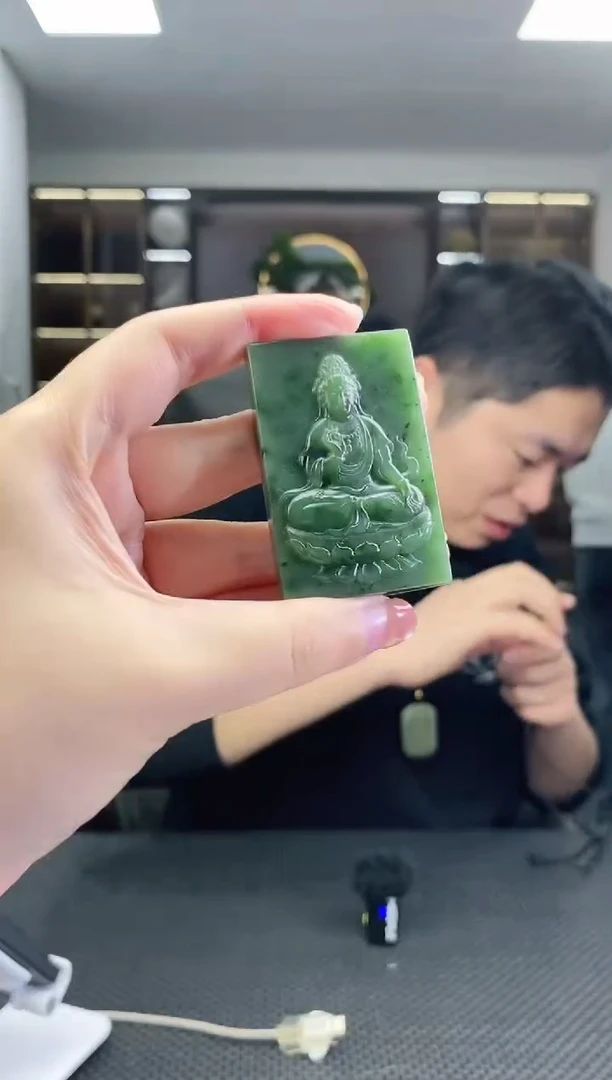 颈饰未镶嵌和田玉观音清货3