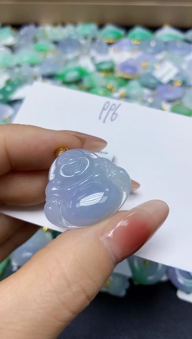 翡翠18K金镶嵌颈饰 天然缅甸翡翠A货