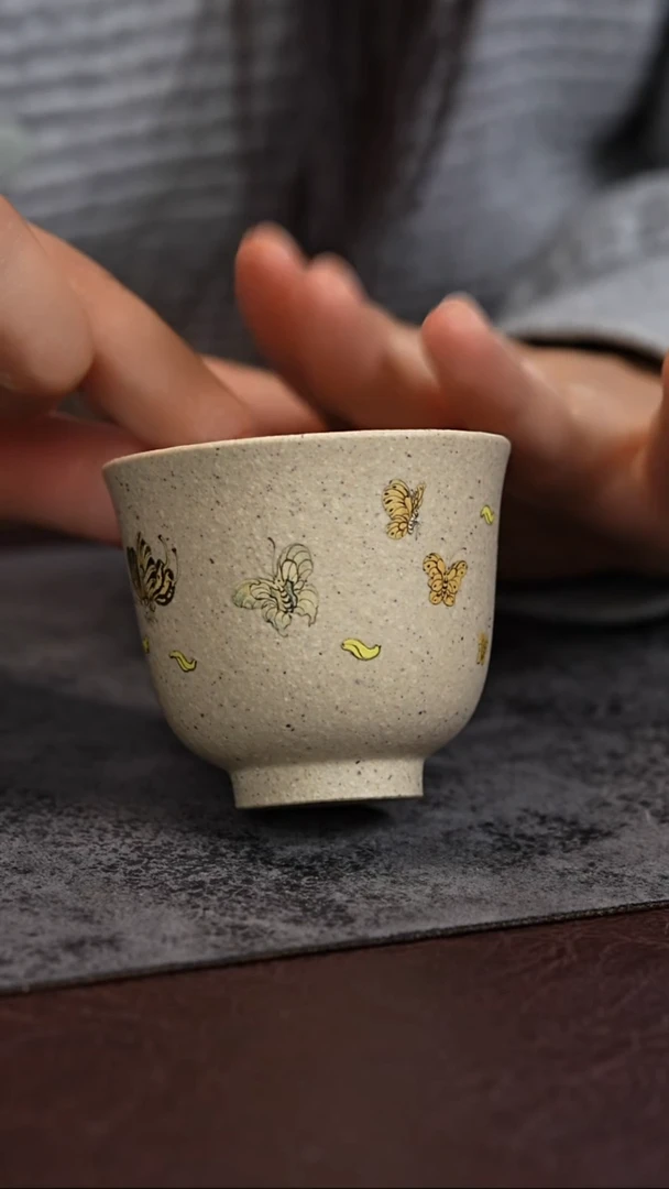 【闪购商品】紫砂茶杯蝶恋花 铃铛杯