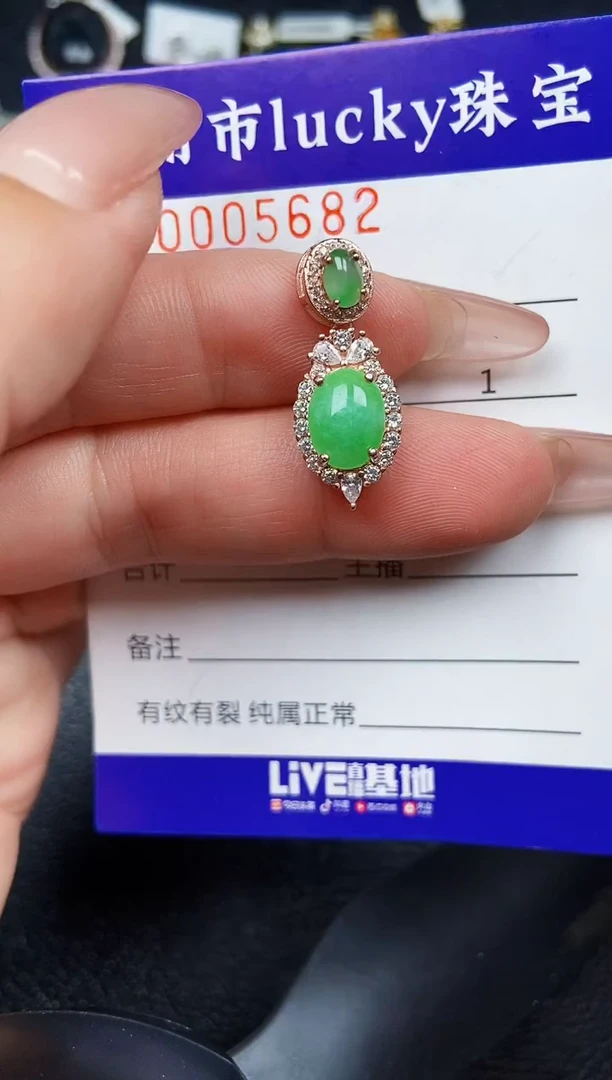 翡翠银S925镶嵌颈饰5682