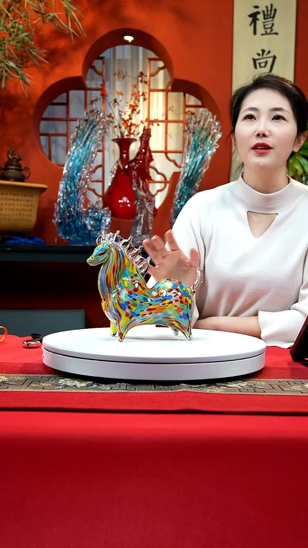 手工艺品琉璃唐马