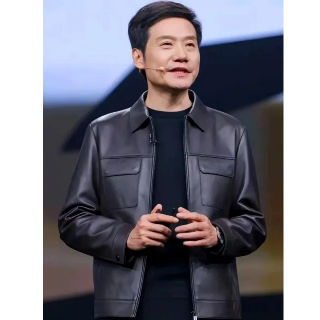 【雷军发布会同款】海宁男士头层牛皮真皮皮衣商务皮夹克翻领外套