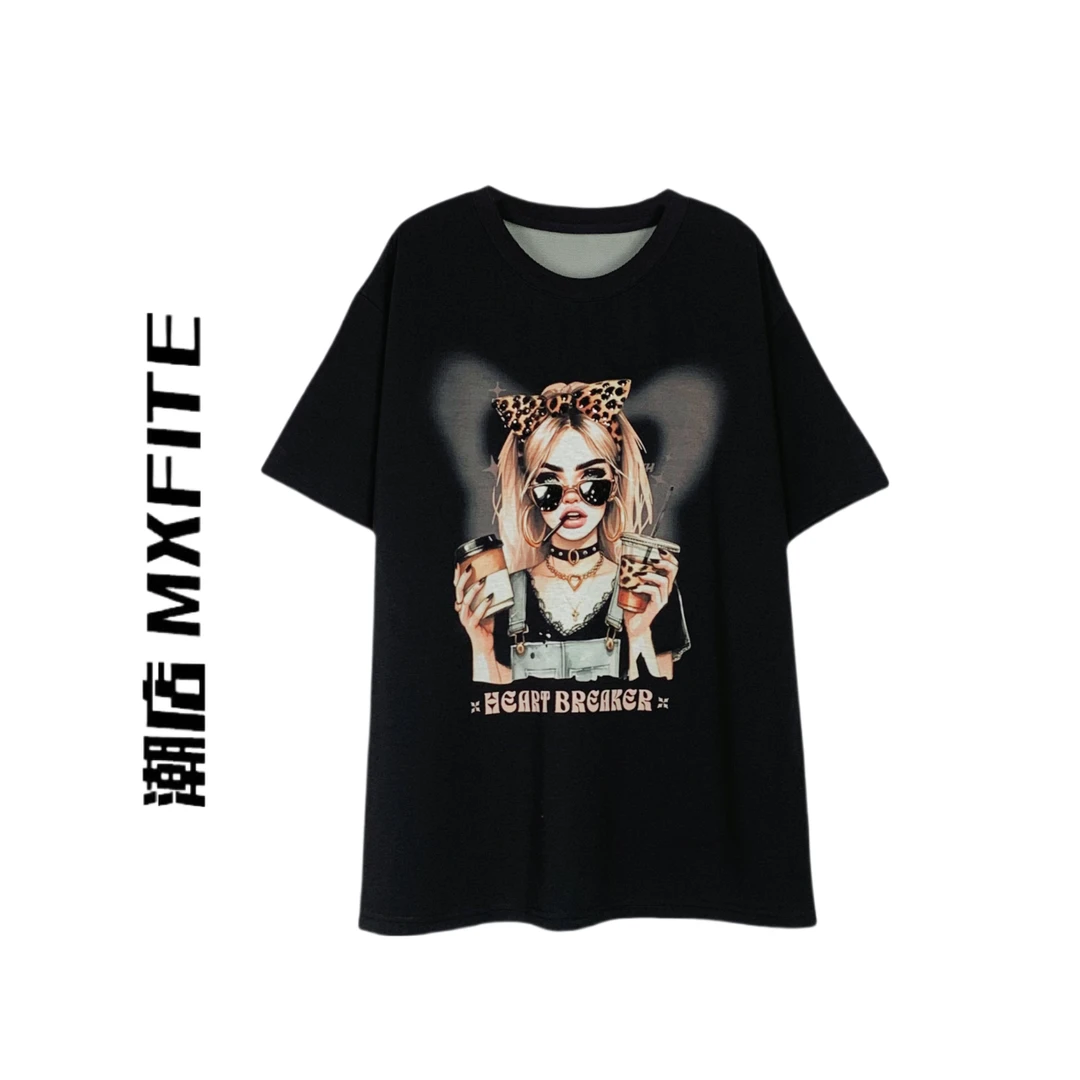 MXFITE潮店春季新款个性潮酷人物印花圆领短袖时尚T恤（ZHX50441）