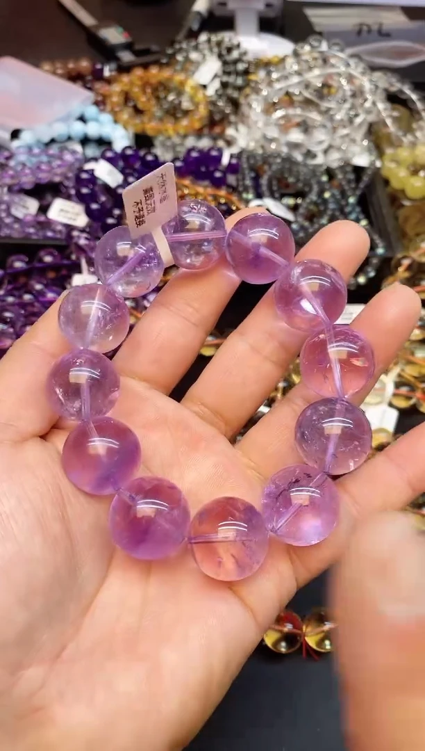 【闪购商品】水晶手串未镶嵌A24 薰衣草紫水 20mm