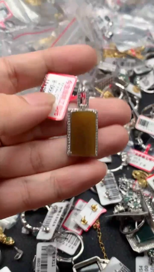 银S925镶嵌戒指翡翠天然A货缅甸翡翠